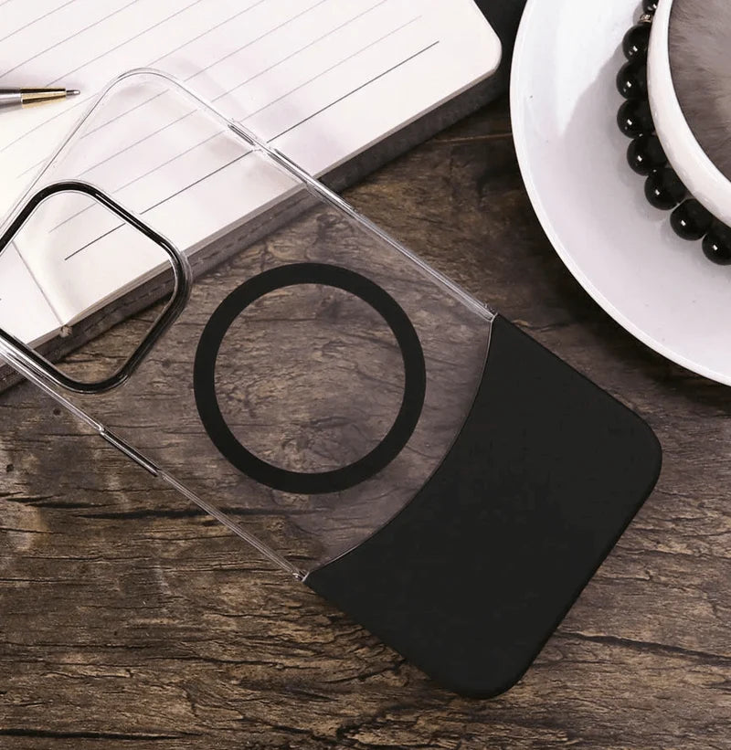 Dual-Tone Clear Case with Magnetic Charging Ring