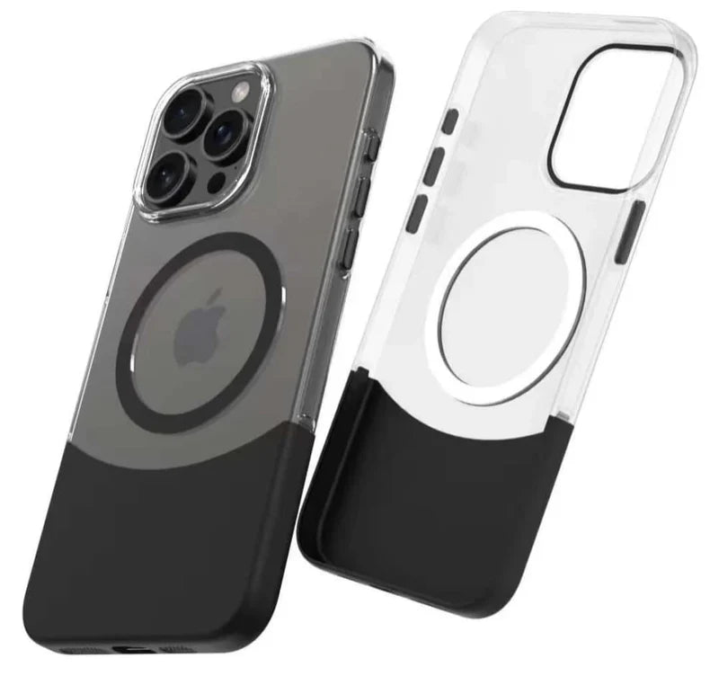 Dual-Tone Clear Case with Magnetic Charging Ring