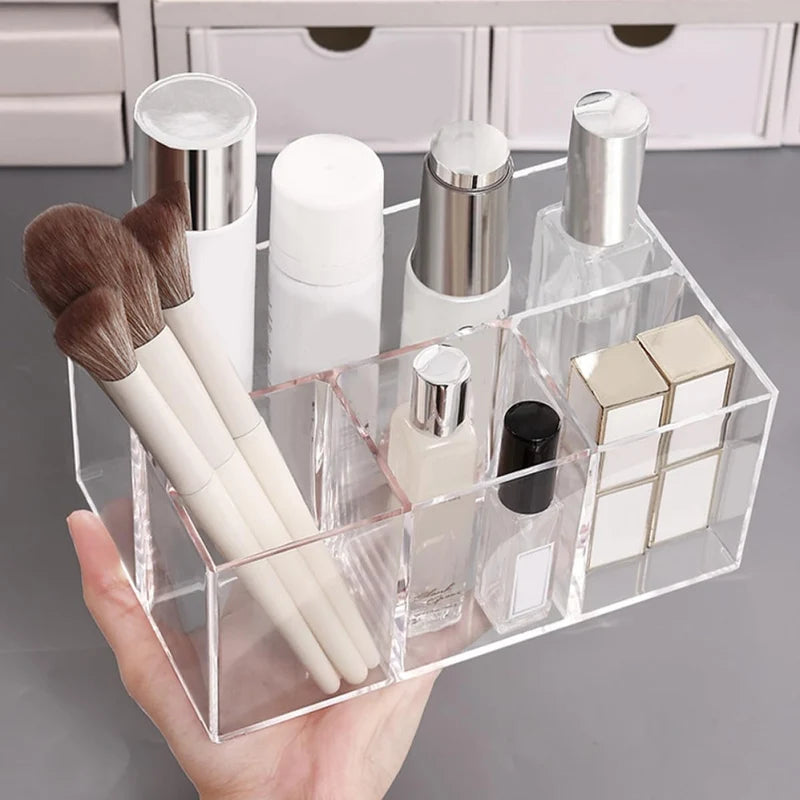 Clear Acrylic Compartment Organizer – 3-Section Storage Tray