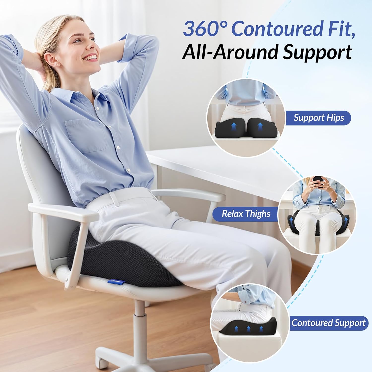 Ergonomic Memory Foam Seat Cushion