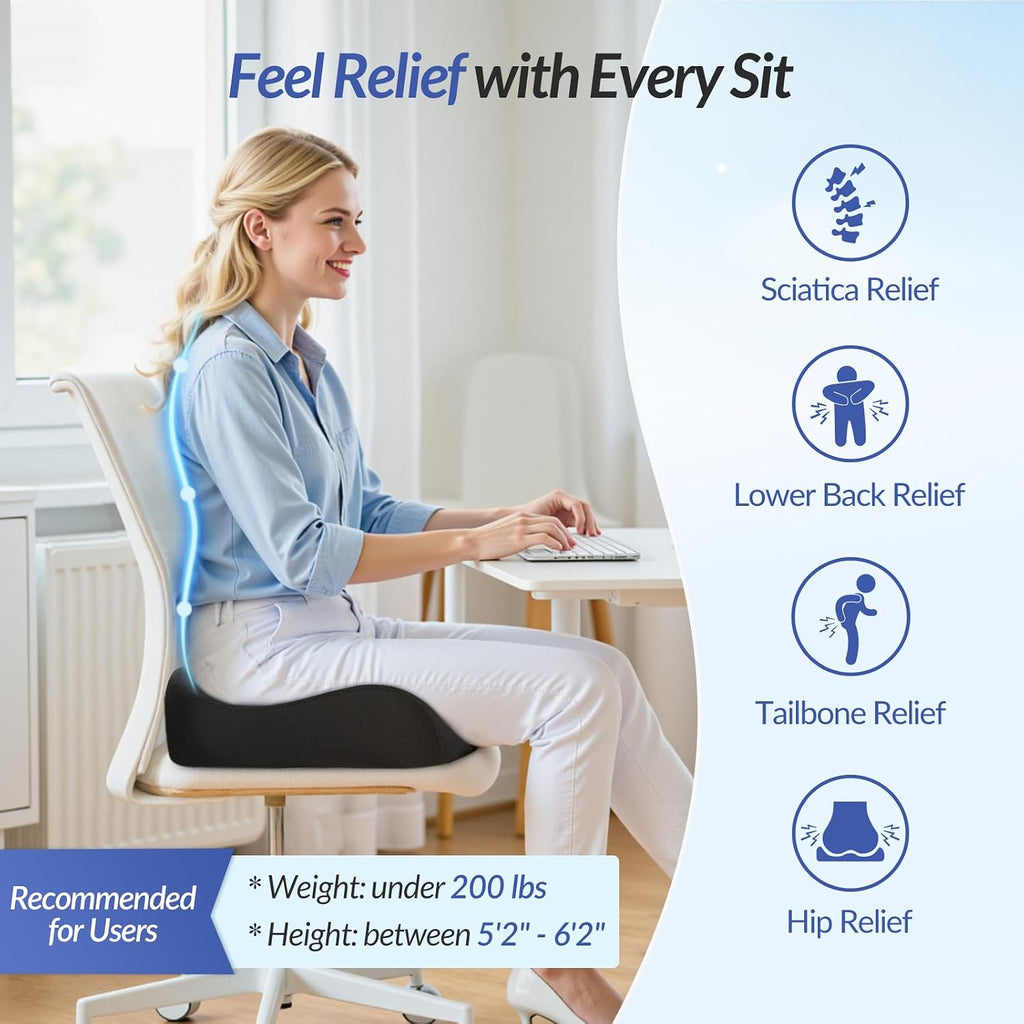 Ergonomic Memory Foam Seat Cushion