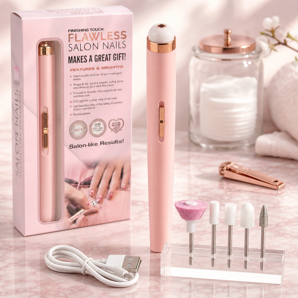 Rechargeable Electric Nail Care Tool – Multi-Attachment Kit