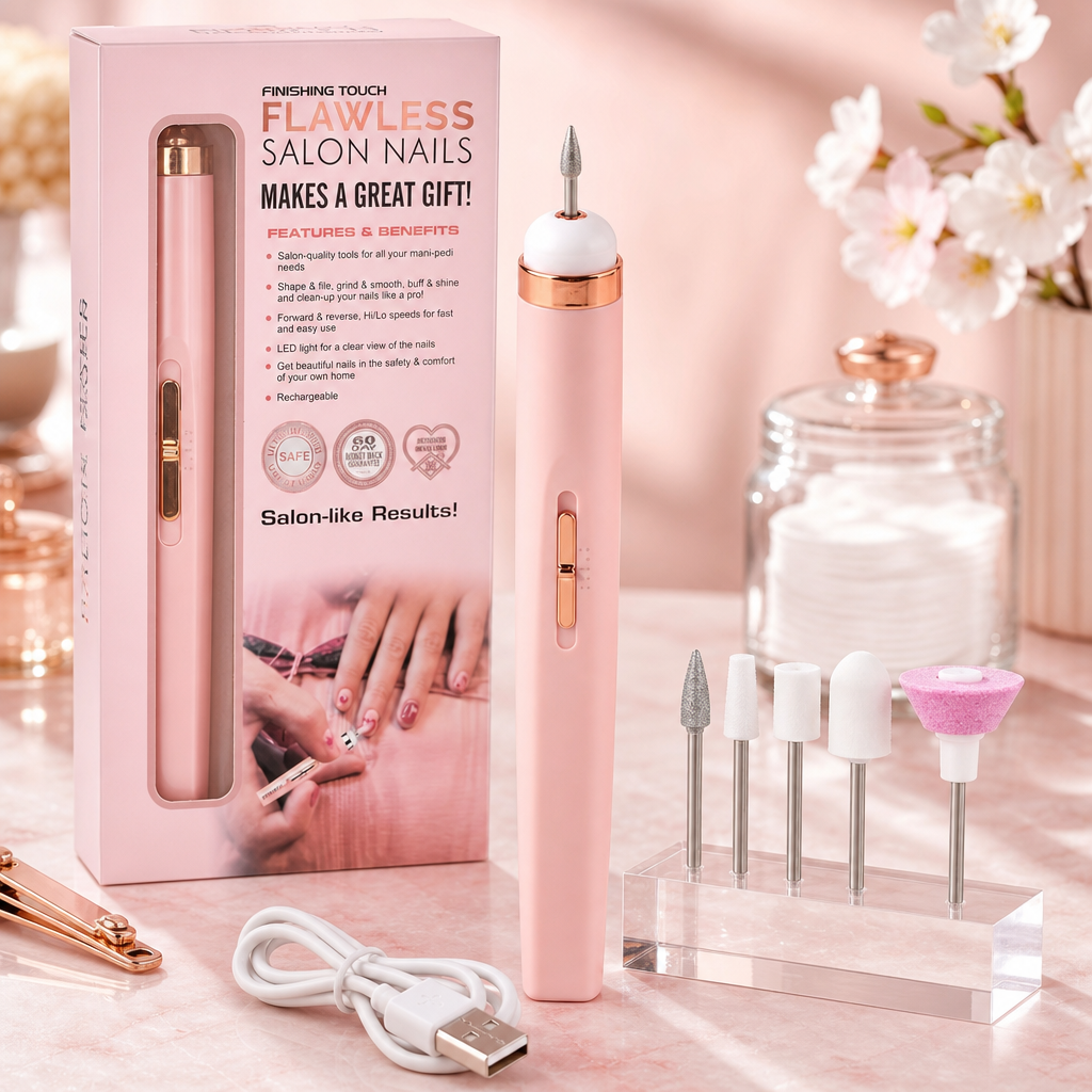 Rechargeable Electric Nail Care Tool – Multi-Attachment Kit