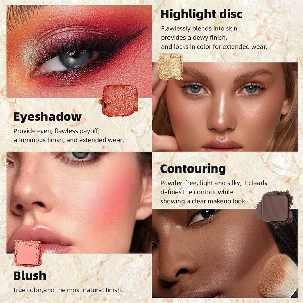 9-Shade Eyeshadow Palette – Matte, Shimmer & Satin Finishes