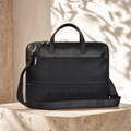 Padded Laptop Bag with Croc-Embossed Texture – Dark Green