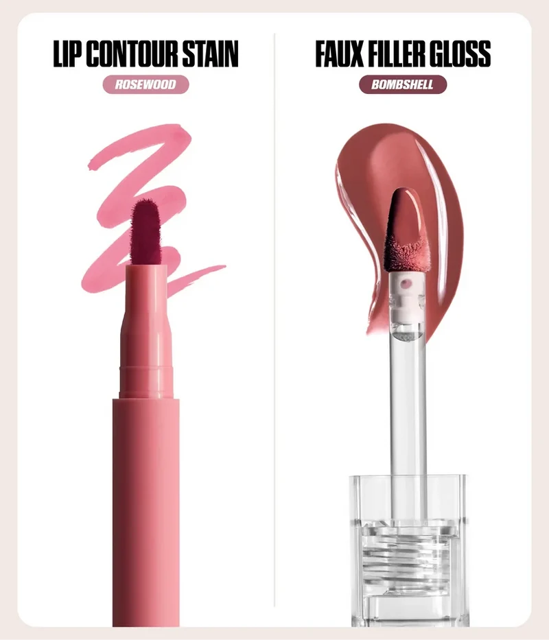 Rosy Nudes Lip Duo – Stain & Shine Lip Set