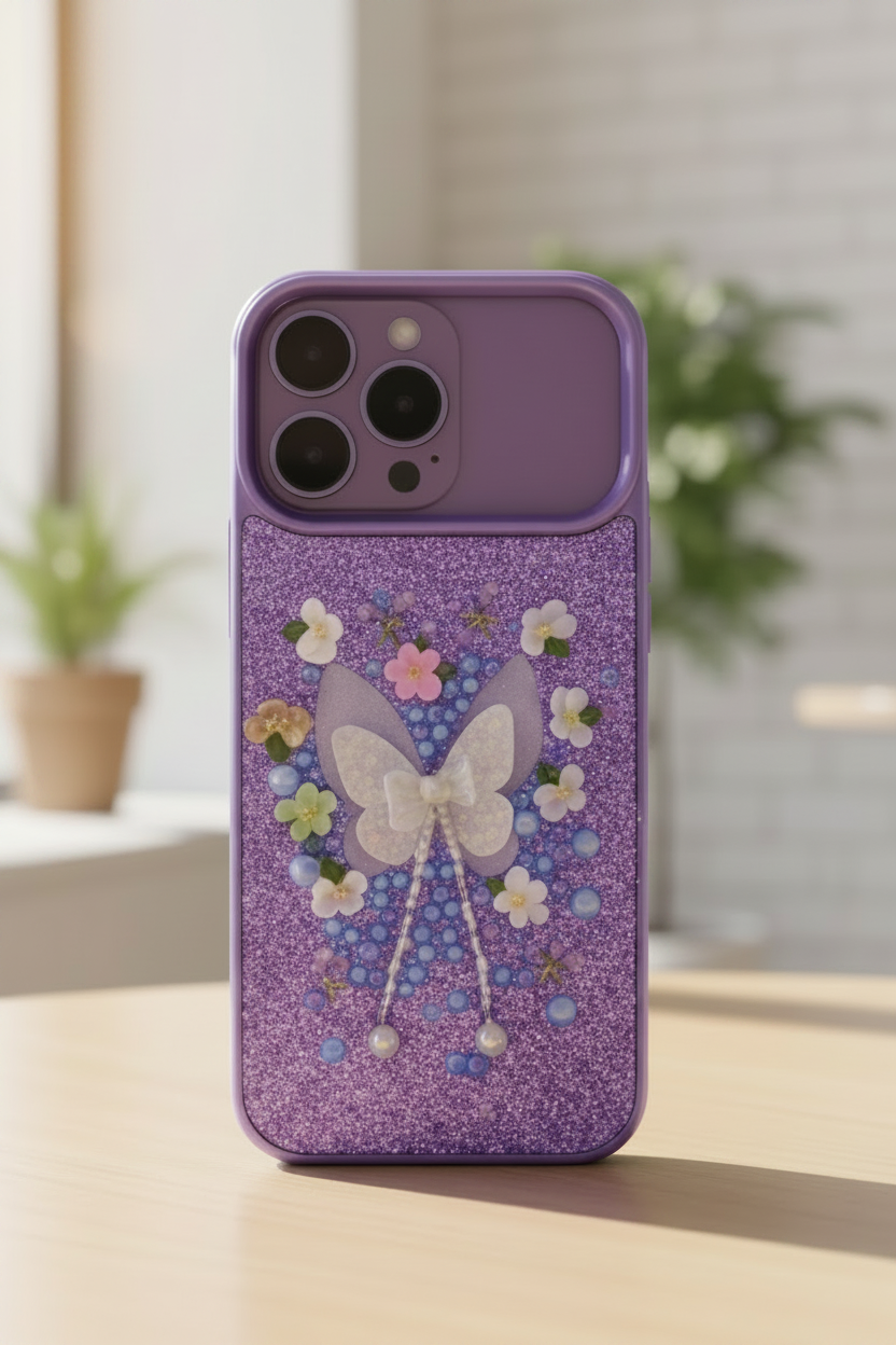 3D Glitter Butterfly Phone Case
