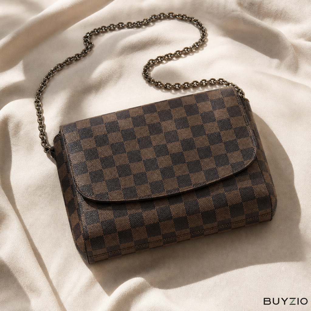 Checkered Print Bag with Wallet