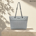 Quilted Chain-Strap Tote Bag
