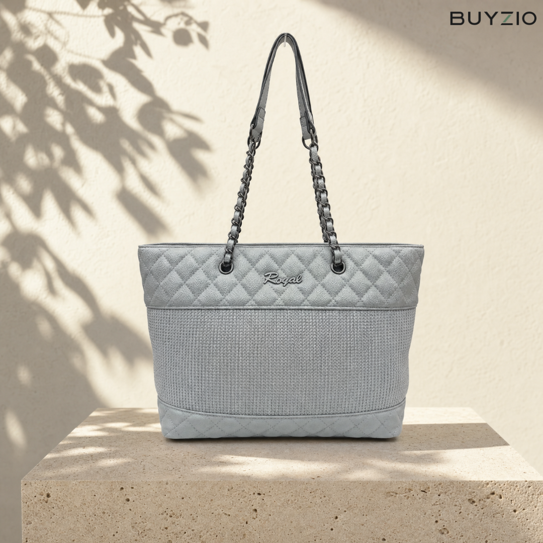 Quilted Chain-Strap Tote Bag