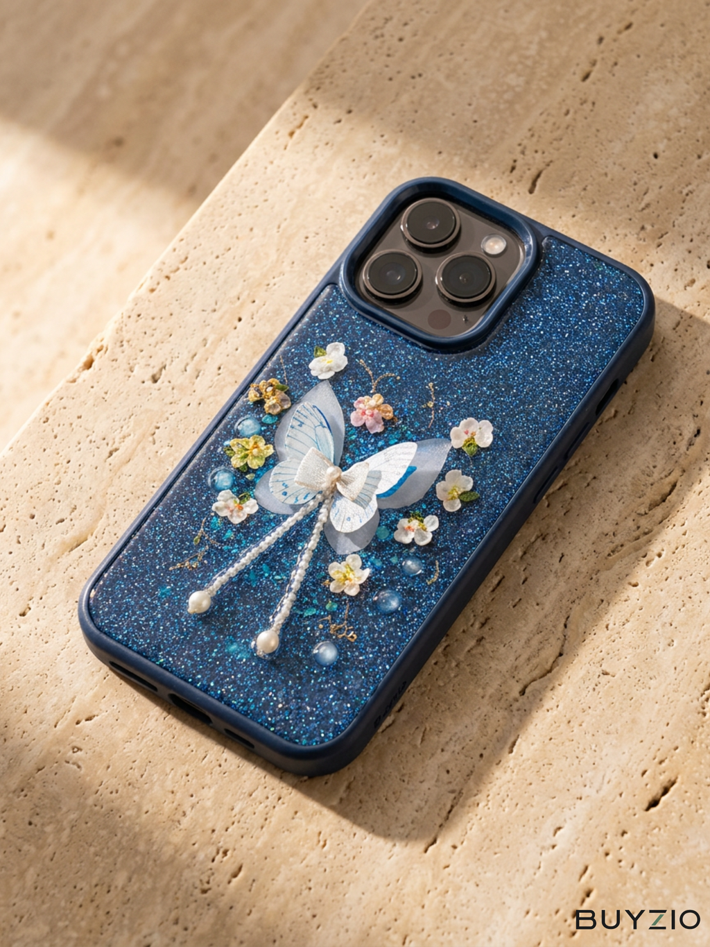 Lilac Glitter Butterfly Case