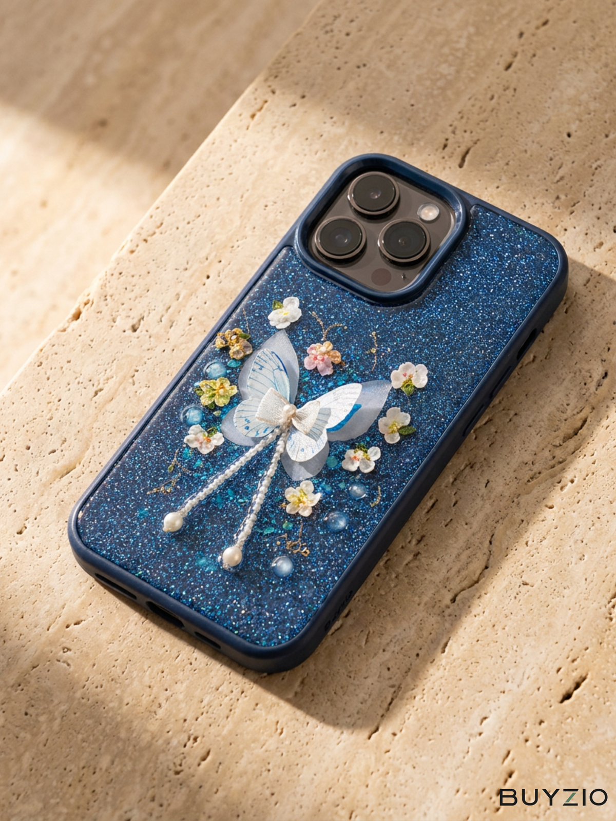 Lilac Glitter Butterfly Case