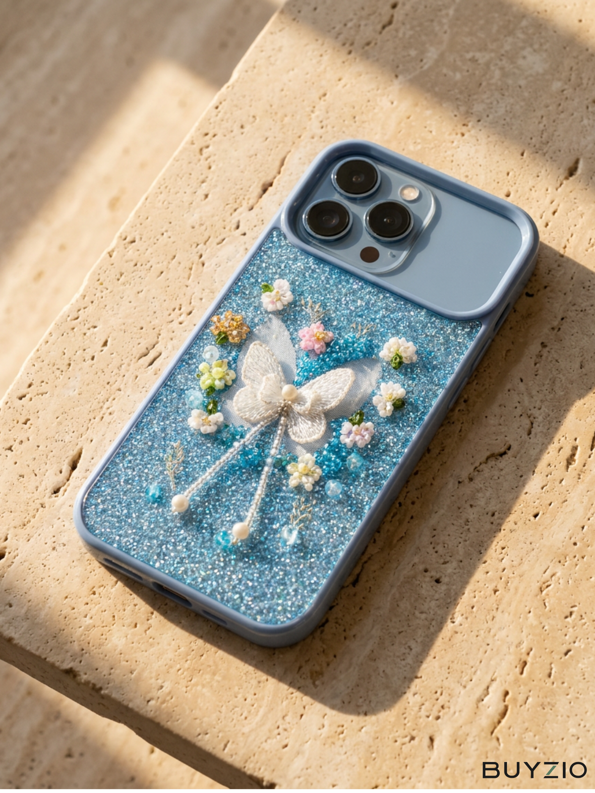 Lilac Glitter Butterfly Case