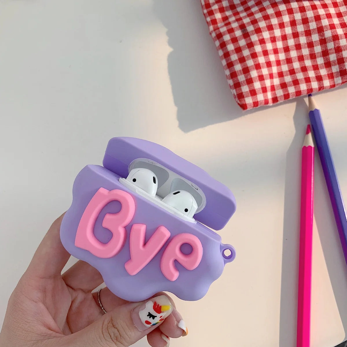3D Cloud Print Silicone AirPods Case