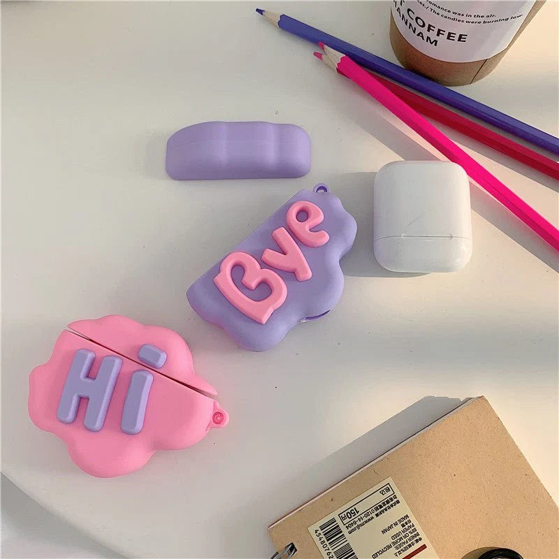 3D Cloud Print Silicone AirPods Case