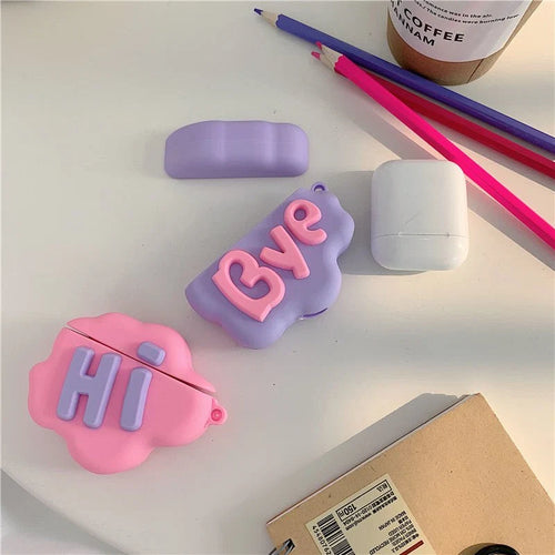 3D Cloud Print Silicone AirPods Case