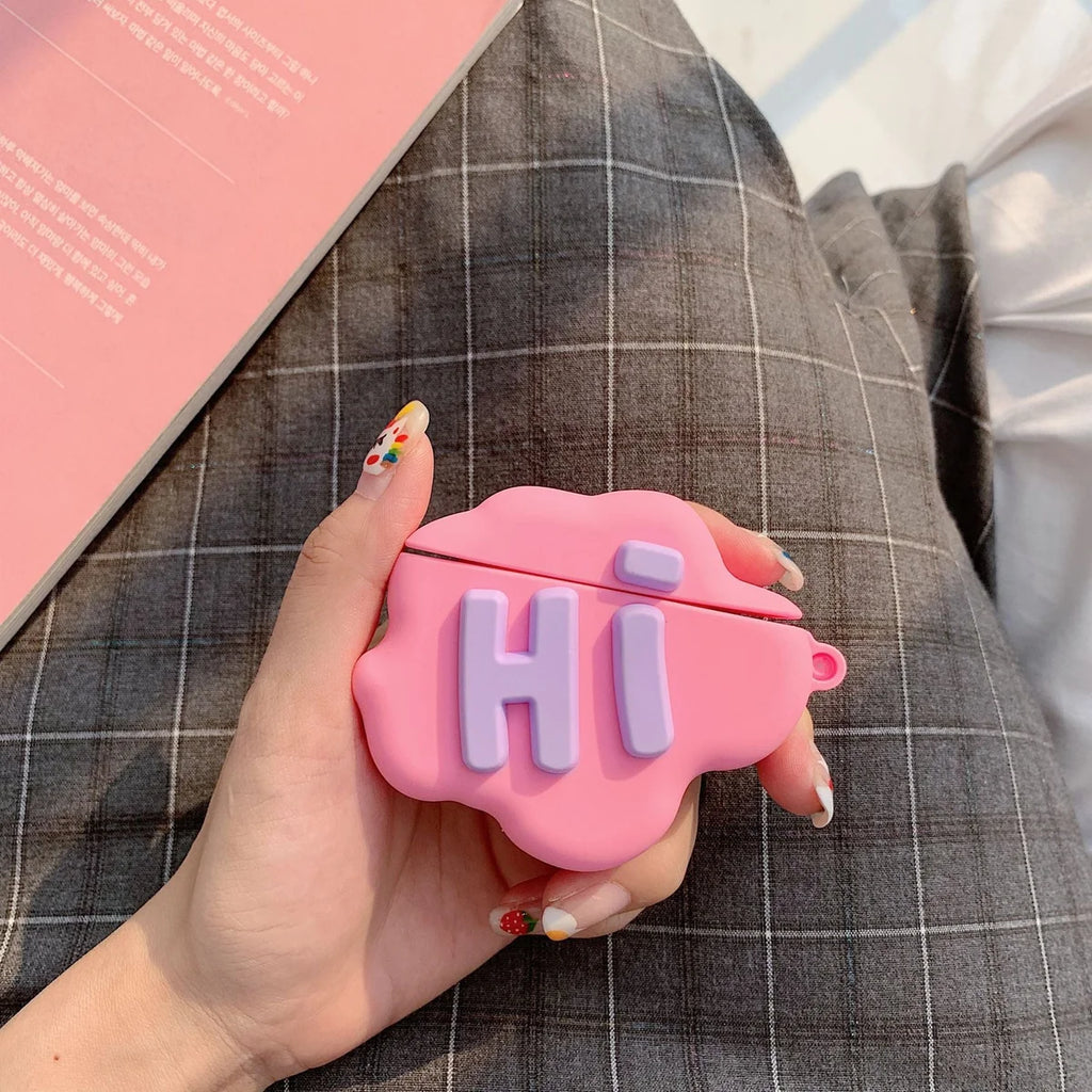 3D Cloud Print Silicone AirPods Case