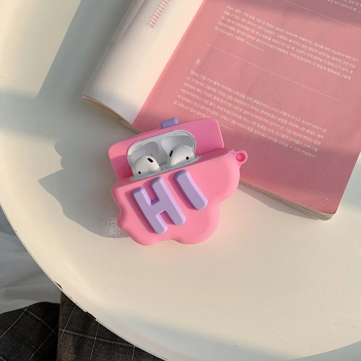 3D Cloud Print Silicone AirPods Case