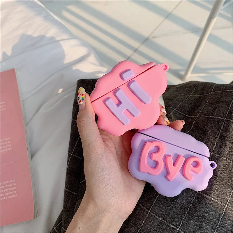 3D Cloud Print Silicone AirPods Case