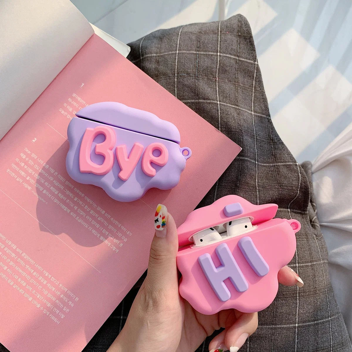 3D Cloud Print Silicone AirPods Case