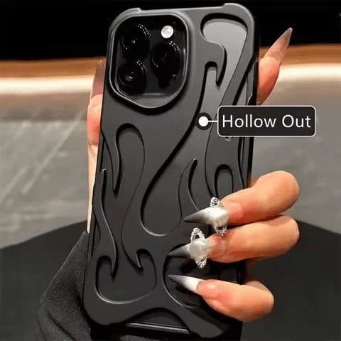 Flame Cutout Phone Case with Clear Back Panel