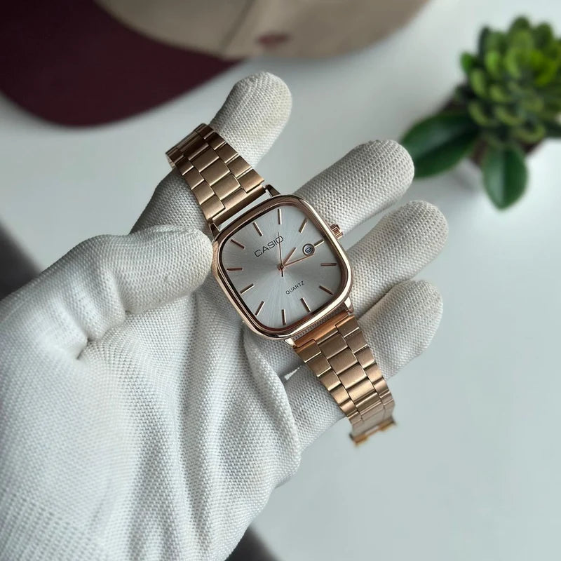 Square Dial Steel Watch