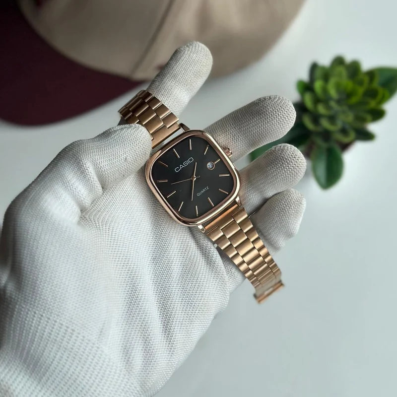 Square Dial Steel Watch