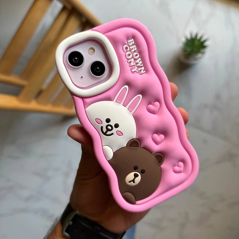 3D Character Silicone Phone Case with Embossed Details