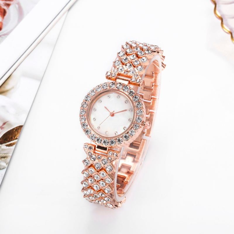 Rhinestone Bracelet Watch – Alloy Chain Strap