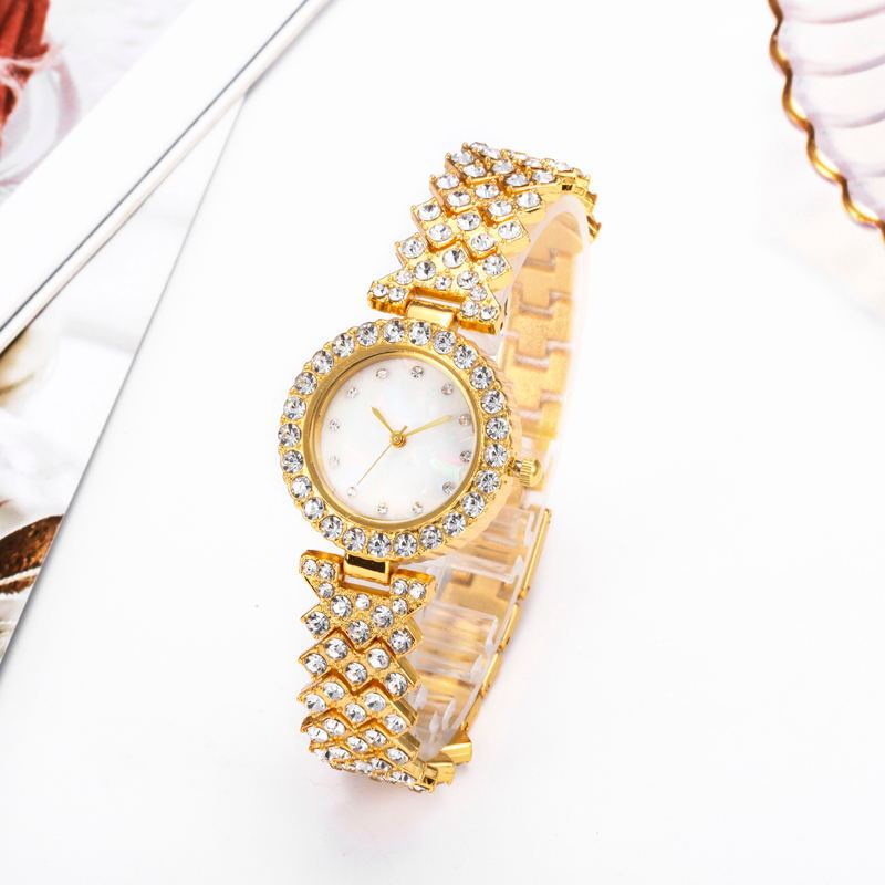 Rhinestone Bracelet Watch – Alloy Chain Strap