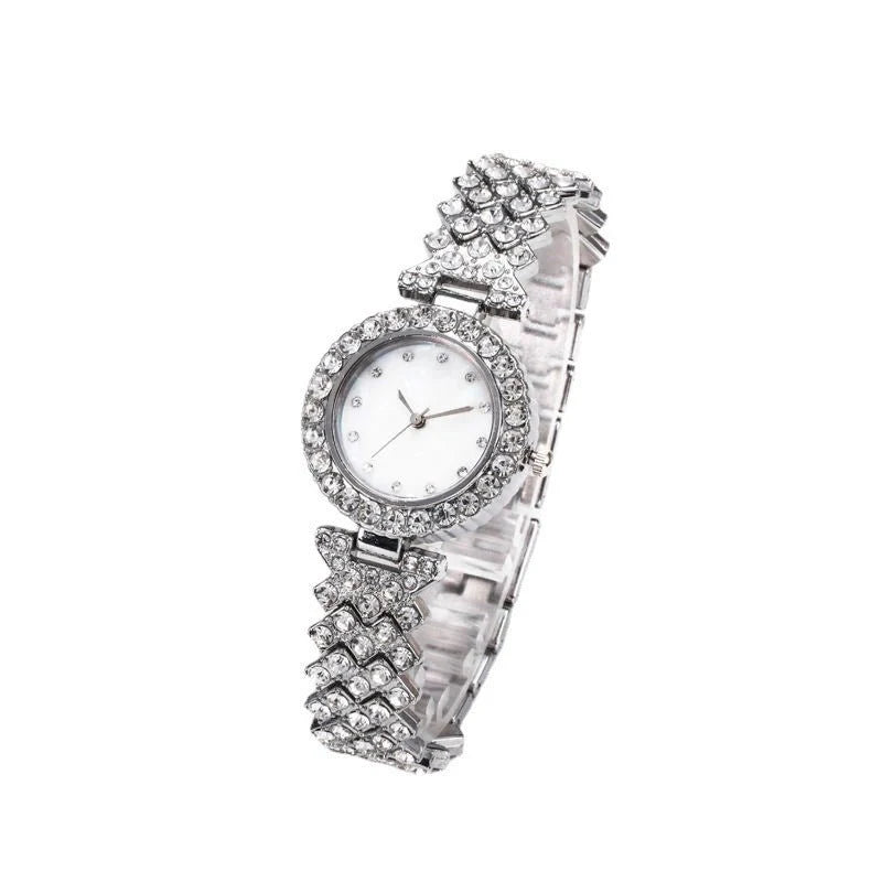 Rhinestone Bracelet Watch – Alloy Chain Strap