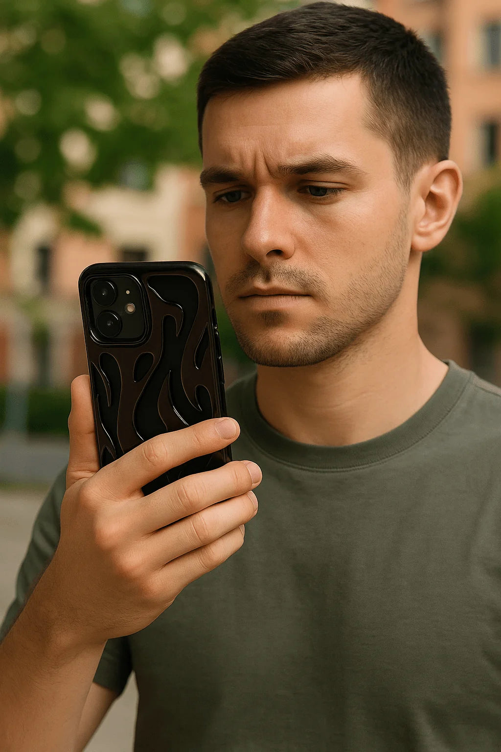 Glossy Flame Cutout Phone Case