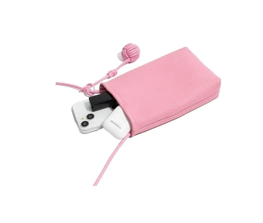 Compact Leather Pouch Bag