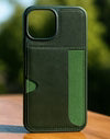 Leather-Look Card Holder Phone Case with Stitched Panel