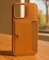Leather-Look Card Holder Phone Case with Stitched Panel