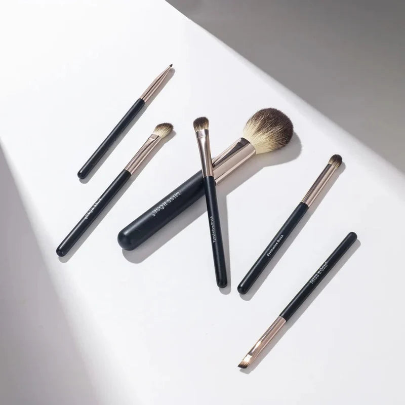 6-Piece Makeup Brush Set with Rose Gold Ferrules