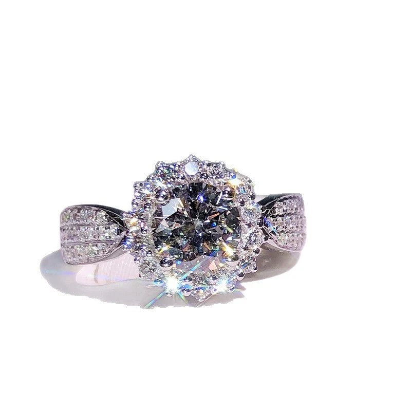 Crystal Statement Ring – Silver Tone
