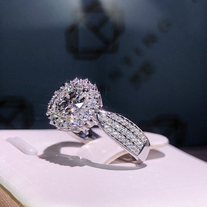 Crystal Statement Ring – Silver Tone