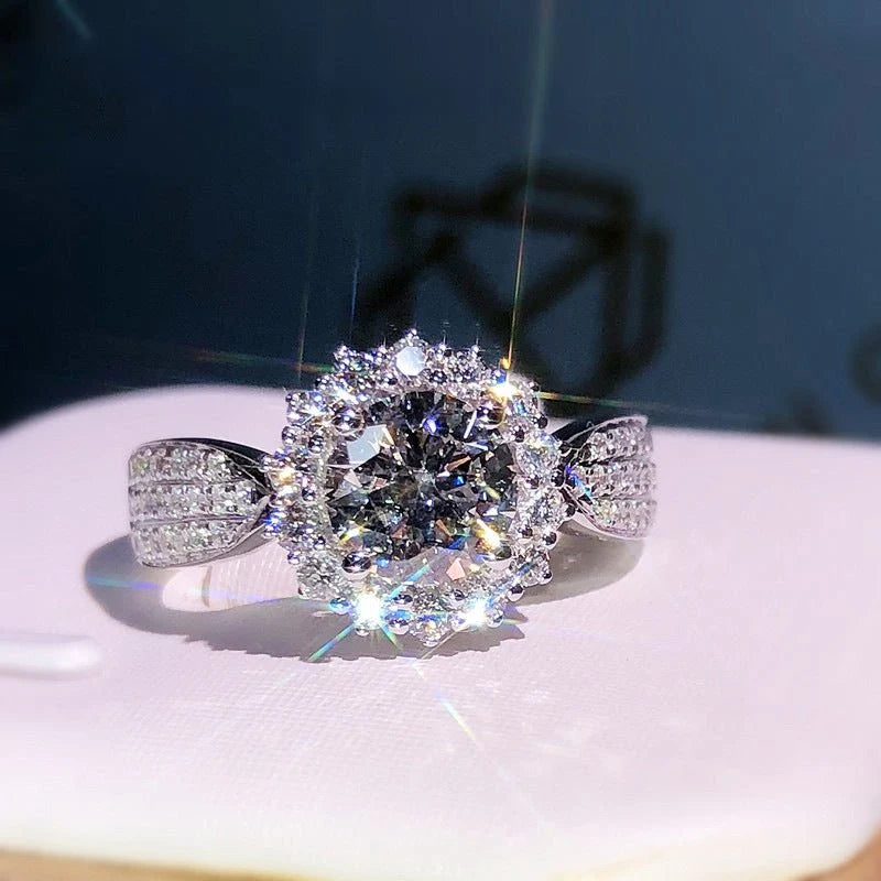 Crystal Statement Ring – Silver Tone