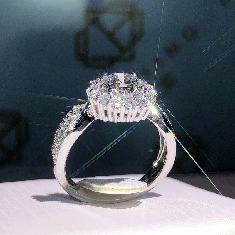 Crystal Statement Ring – Silver Tone