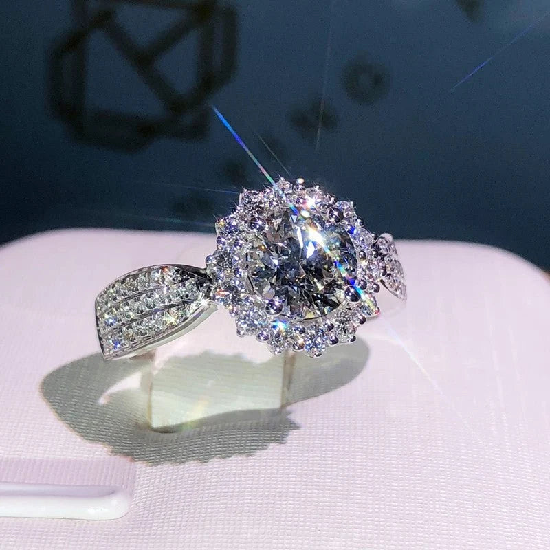 Crystal Statement Ring – Silver Tone