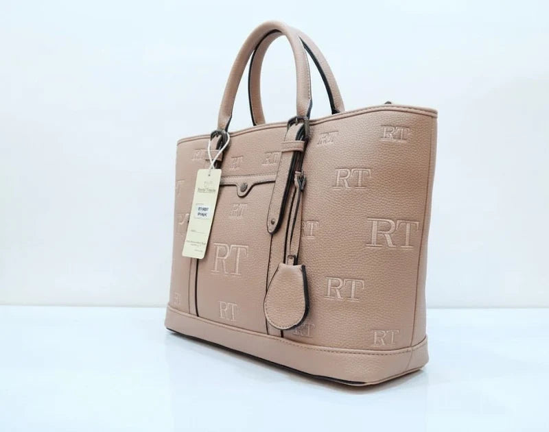 Rose Monogram Embossed Tote