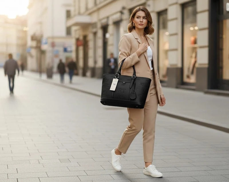 Rose Monogram Embossed Tote