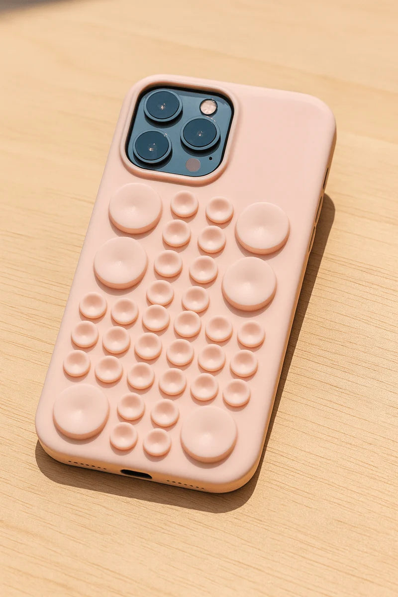 Silicone Bubble Pop Phone Case – Fidget Textured Grip