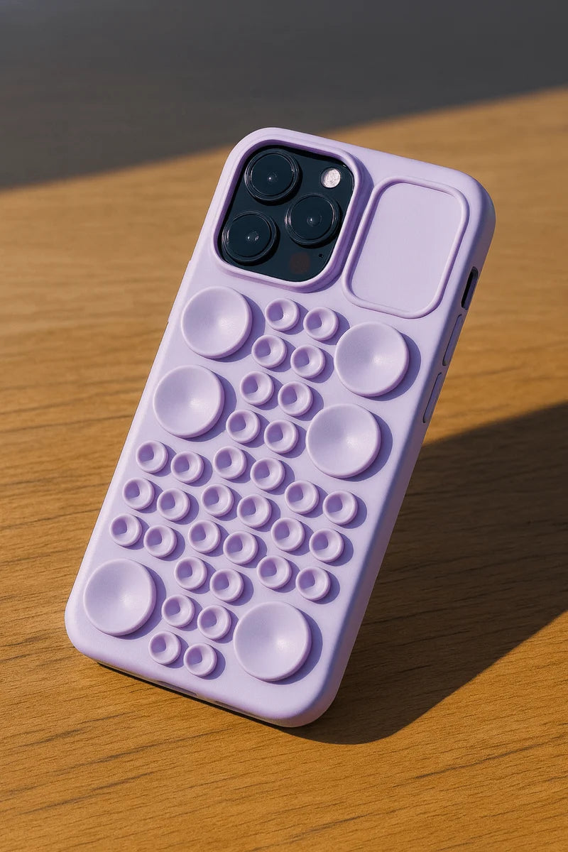 Silicone Bubble Pop Phone Case – Fidget Textured Grip