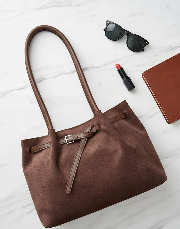 Slouchy Suede-Look Tote Bag