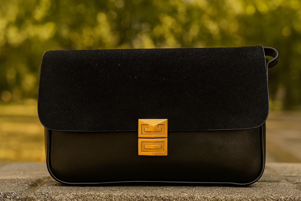Structured Flap Crossbody Bag with Geometric Clasp
