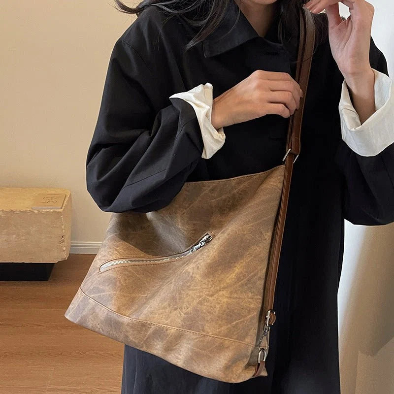 PU Leather Shoulder Bag – Retro Style